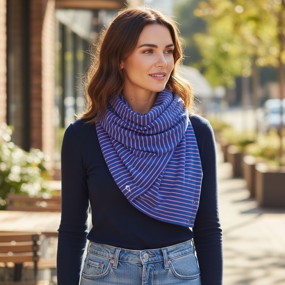 Ivivva Village Chill Blue & Pink Infinite Scarf - Picture 2 of 10